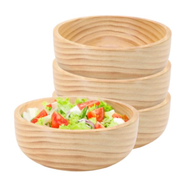 Picture of MegaChef MC-B120 7 in. Light Acacia Wood Serving Bowl - 4 Piece