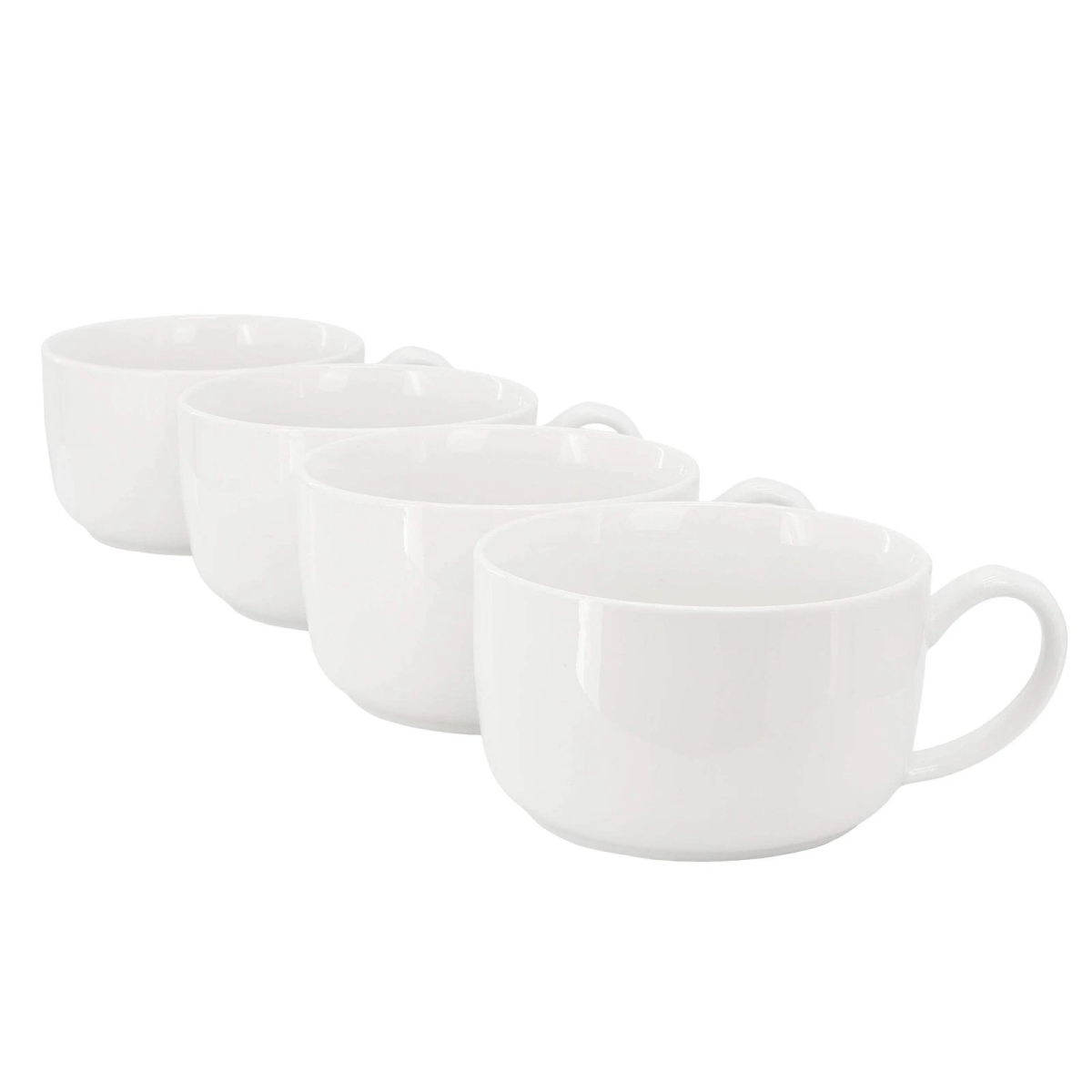 Picture of Gibson Home 148623.01 32.5 oz Great Essentials Fine Ceramic Latte Mug Set, White, Large - 4 Piece