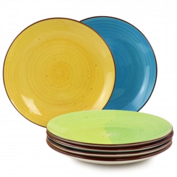 Picture of Elama ELM-SEBASTIAN6 Sebastian Sto are Dinner Plate Set in Assorted Colors - 6 Piece