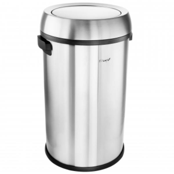EL-LT35B-65L Large 17 gal Swing Lid Stainless Steel Cylindrical Trash Bin