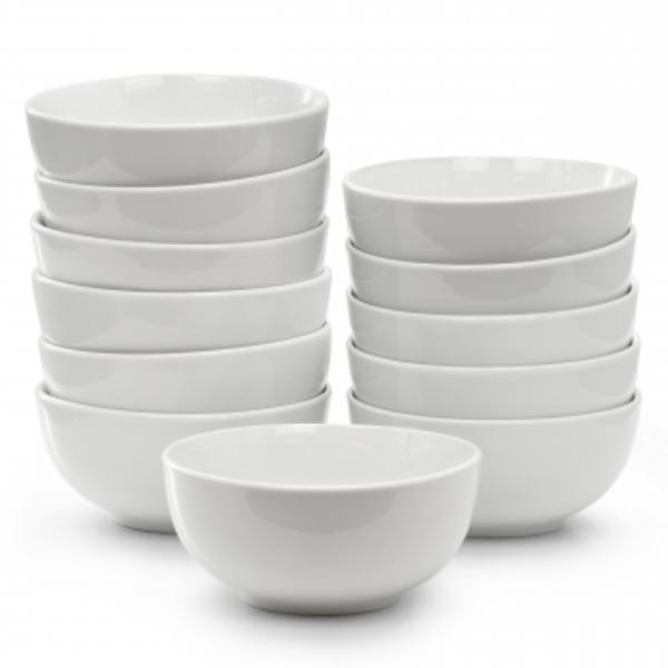 Picture of Elama EL-2024-B Professional Kitchen Porcelain Bowl Set in White - 12 Piece