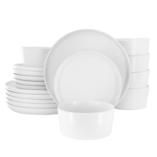 ELM-JOSH-18-WHT Josh Sto are Dinnerware Set in Matte White - 18 Piece