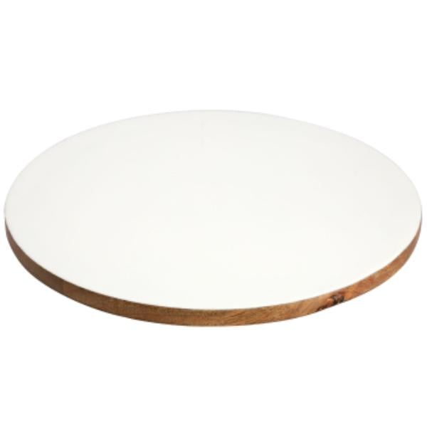 Picture of Gibson Home 97069.01 14 in. Wood Lazy Susan Serving Board in White