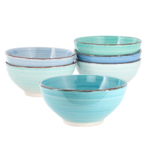 Picture of Elama ELM-BLUE-RIDGE-6-BOWL Blue Ridge 6.25 in. Round Sto are Assorted Bowl Set - 6 Piece