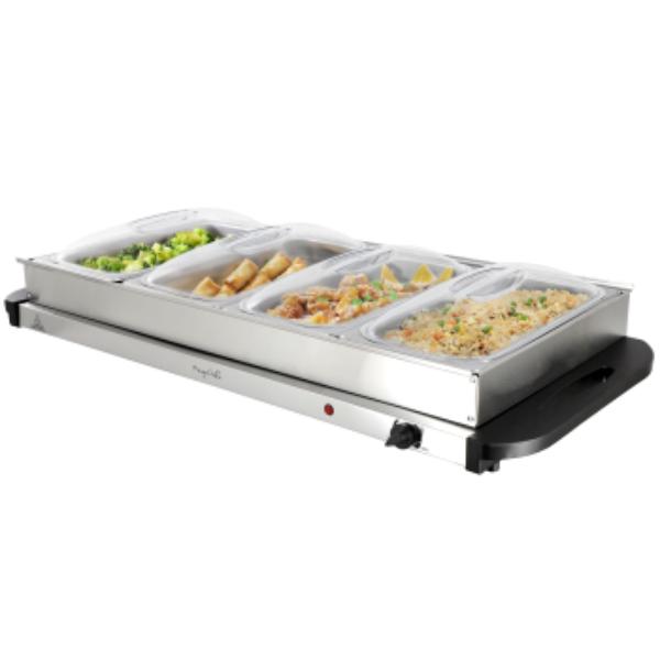 Picture of MegaChef MC-9006A Buffet Server & Food Warmer with 4 Removable Sectional Trays, Heated Warming Tray & Removable Tray Frame