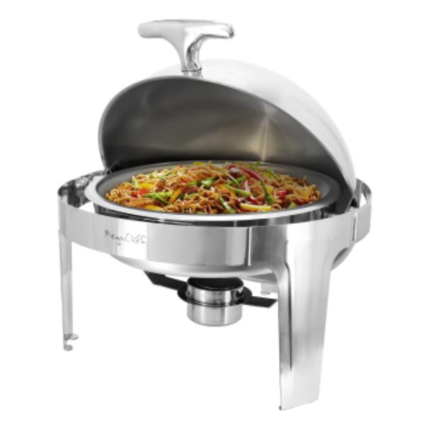 Picture of MegaChef MG-431102 6.3 qt. Round Stainless Steel Dome Roll Top Professional Chafing Dish, Food Warmer & Buffet Server Serving Dish
