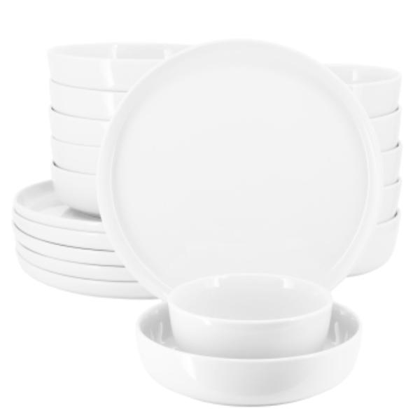 Picture of Elama ELM-DUNCAN-W Duncan Porcelain Dinnerware Set in White - 18 Piece