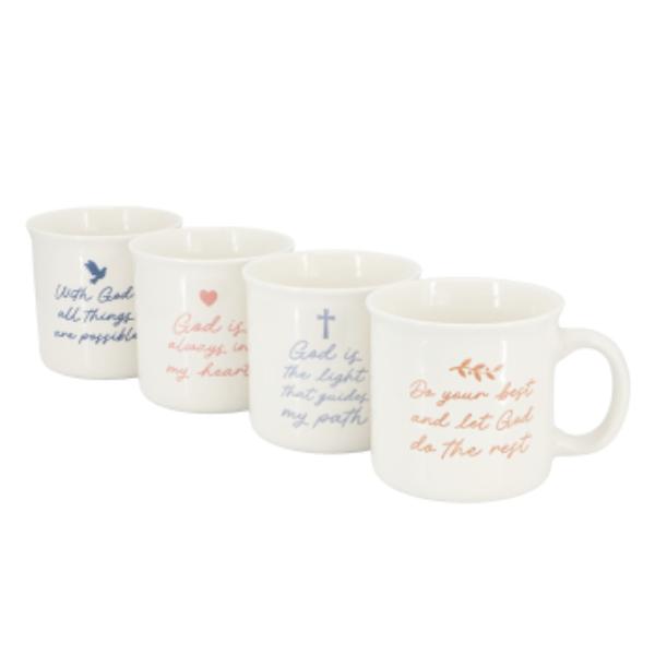 Picture of Gibson Home 148622.01 Daily Wisdom Assorted 21 oz Sto are Mug Set in White - 4 Piece