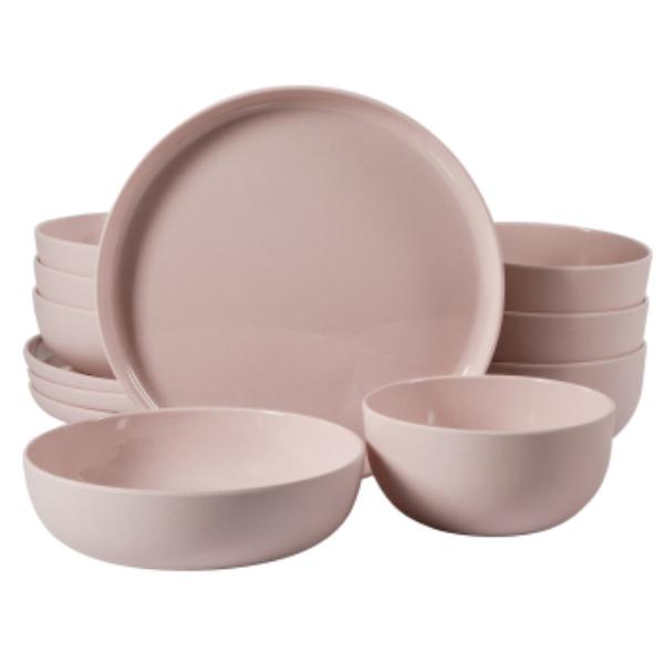 Picture of Gibson Home 148728.12 Candy Skies Wheat Straw Melamine Dinnerware Set in Pink - 12 Piece