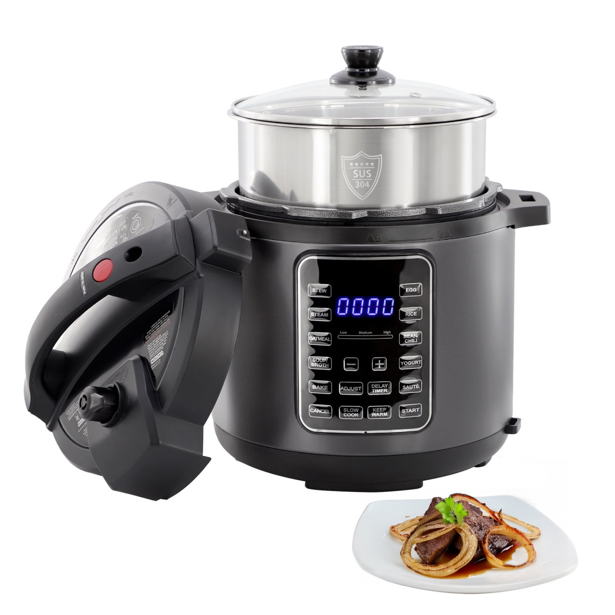 Picture of Megachef MCPR-2700 6 qt. 11-in-1 Electric Pressure Multi-Cooker with Stainless Steel Crock