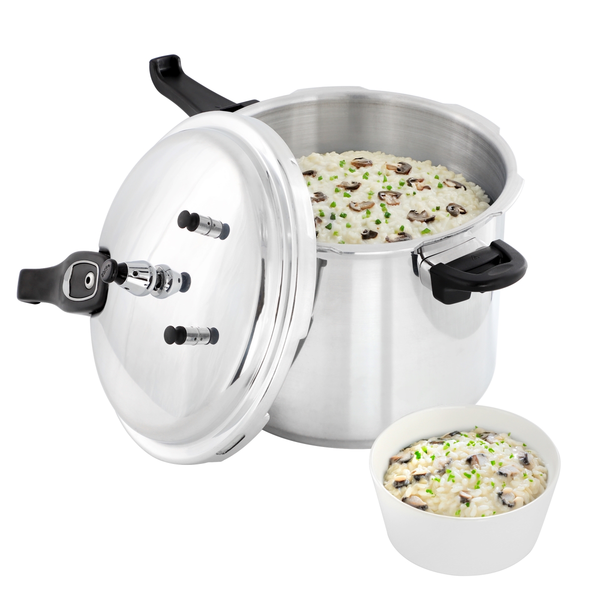 Picture of Megachef MC-9500 9.5 qt. Induction & Stovetop Pressure Cooker with Steamer