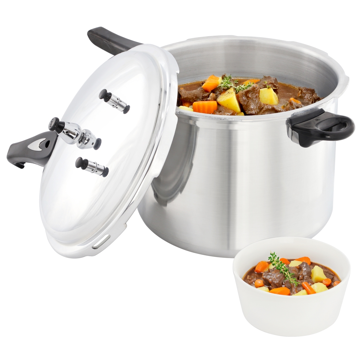 Picture of Megachef MC-1200 11.5 qt. Induction & Stovetop Pressure Cooker with Steamer