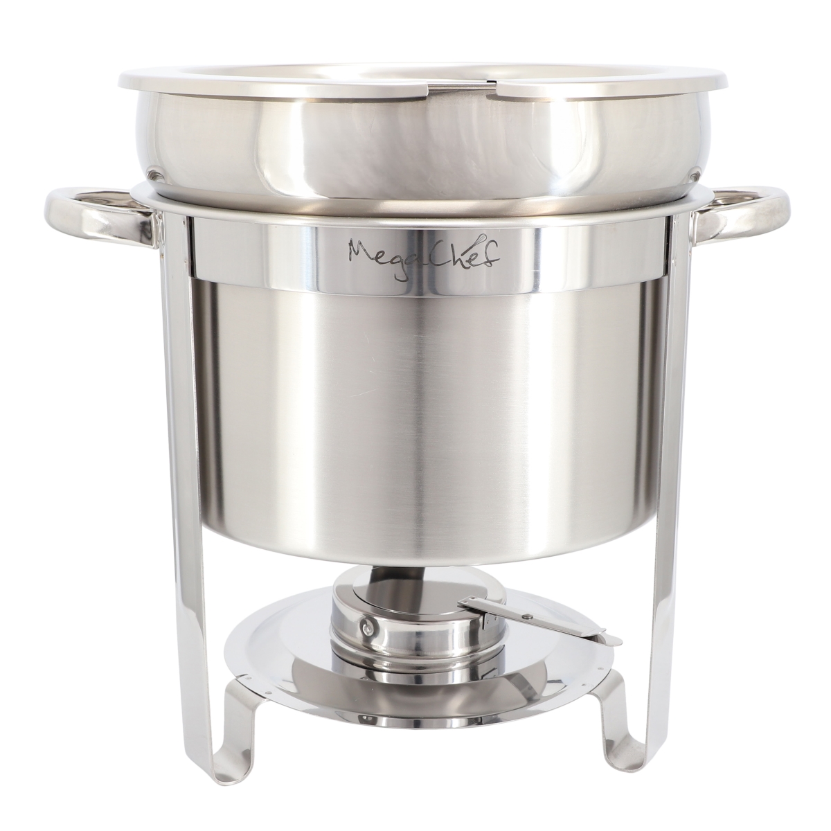 Picture of Megachef MG-431206 11.6 qt. Round Stainless Steel Professional Soup Chafing Dish, Silver