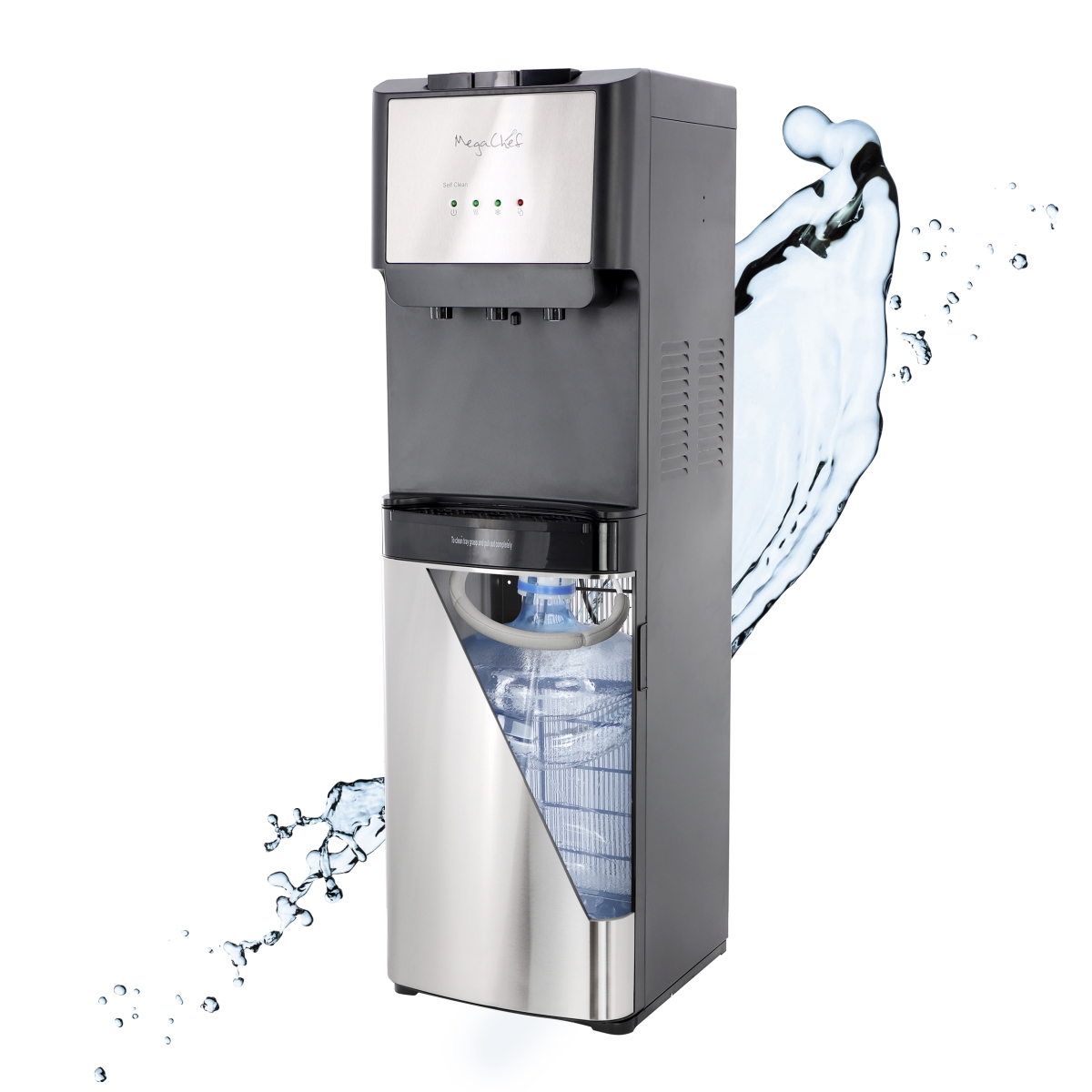 Picture of Megachef MWD-1000 5 gal Hot Room Temp & Cold Water Bottom Load Dispenser with UV Self-Cleaning