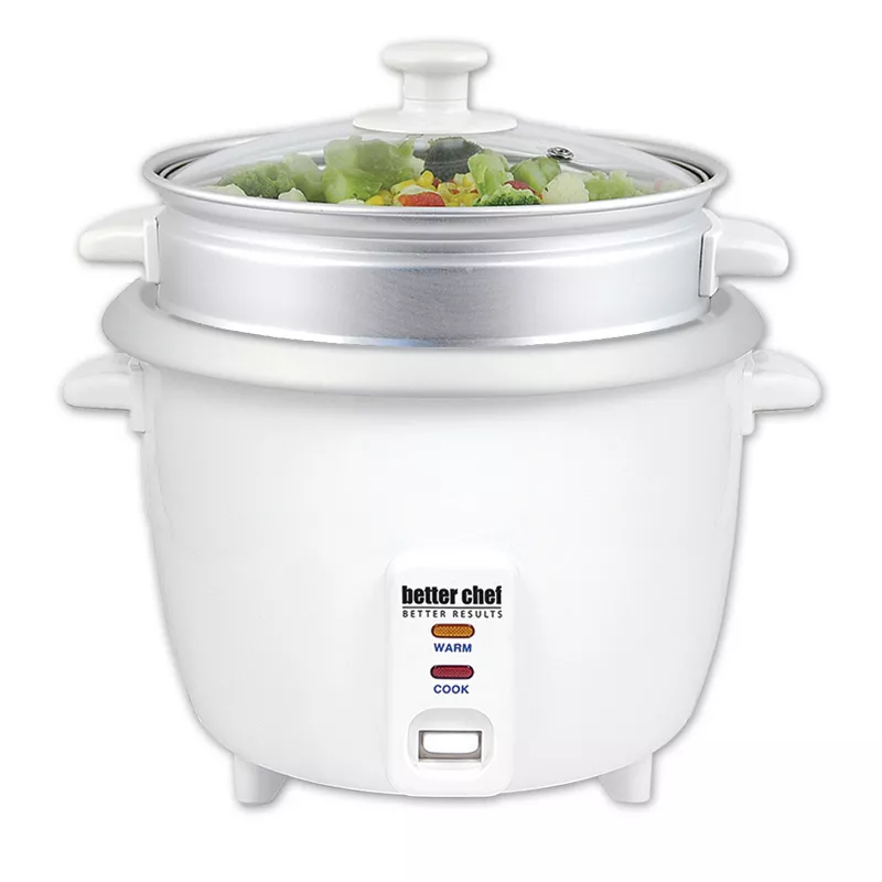 Picture of Better Chef IM-404S 5 Cup Rice Cooker with Food Steamer Attachment - White