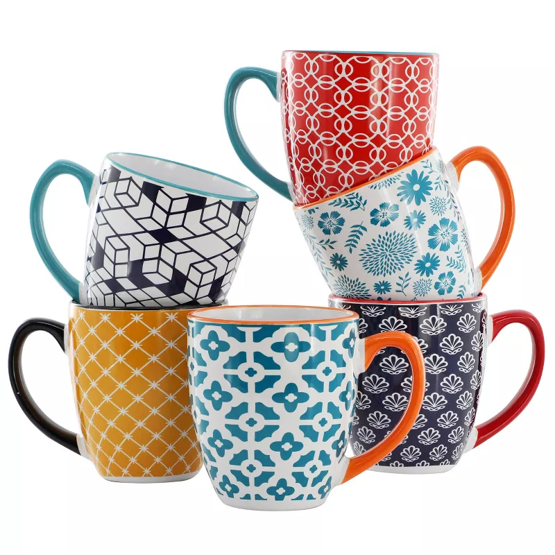 Picture of Elama ELM-RORY 16 oz Rory Assorted Design Sto are Mug Set - Assorted Colors - 6 Piece