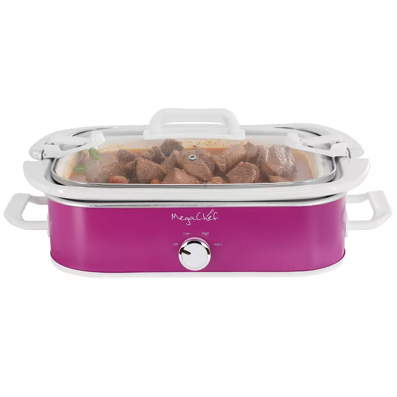 Picture of Mega Chef MGSL-5000-P 3.5 qt. Casserole Slow Cooker with 3 Temperature Settings - Purple