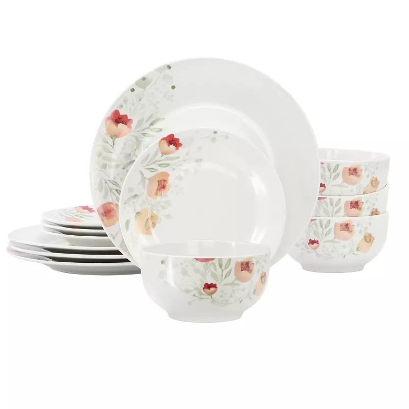 Picture of Elama ELM-POPPY-12 Poppy Porcelain Dinnerware Set - 12 Piece
