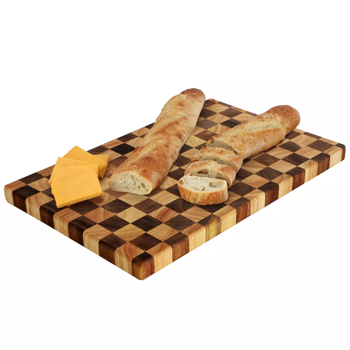 Picture of Mega Chef MC-A149 16.5 x 10.5 in. Acacia & Rubber Wood Checkered Cutting Board