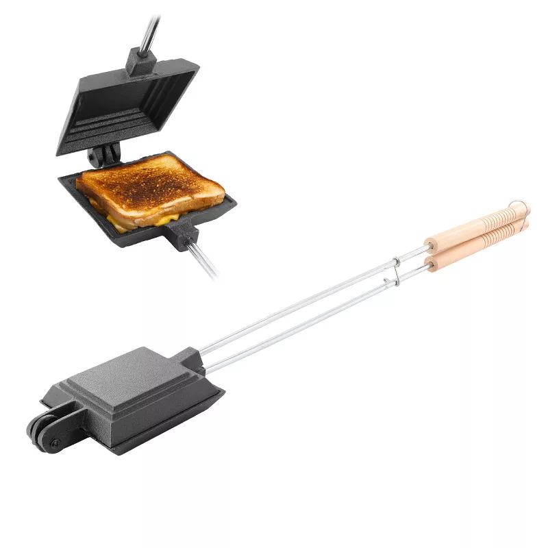 Picture of Mega Chef MC-511 4.3 in. Cast Iron Pie Iron Outdoor Camping Cookware Set with Long Handle