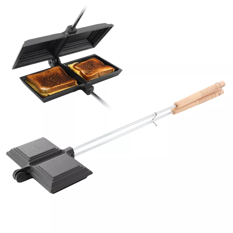 Picture of Mega Chef MC-1325 8.26 in. Cast Iron Pie Iron Outdoor Camping Cookware Set with Long Handle