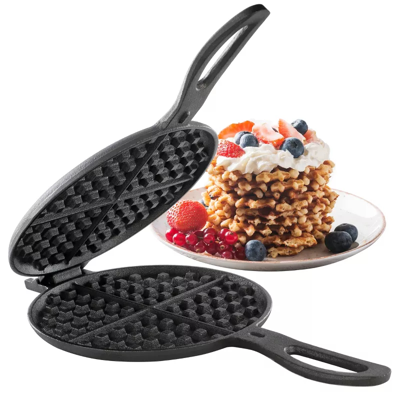 Picture of Mega Chef MC-1327 6.7 in. Round Cast Iron Pie Iron Outdoor Camping Cookware Set with Long Handle