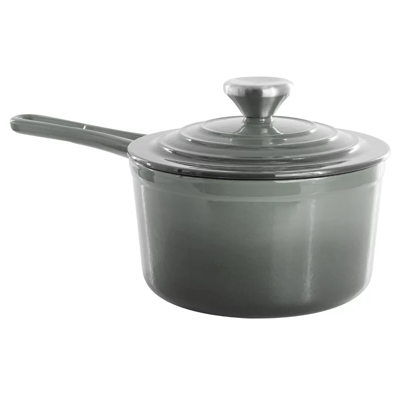 Picture of Mega Chef MC-SP17A-GY 2 qt. Enameled Cast Iron Sauce Pan - Gradient Gray