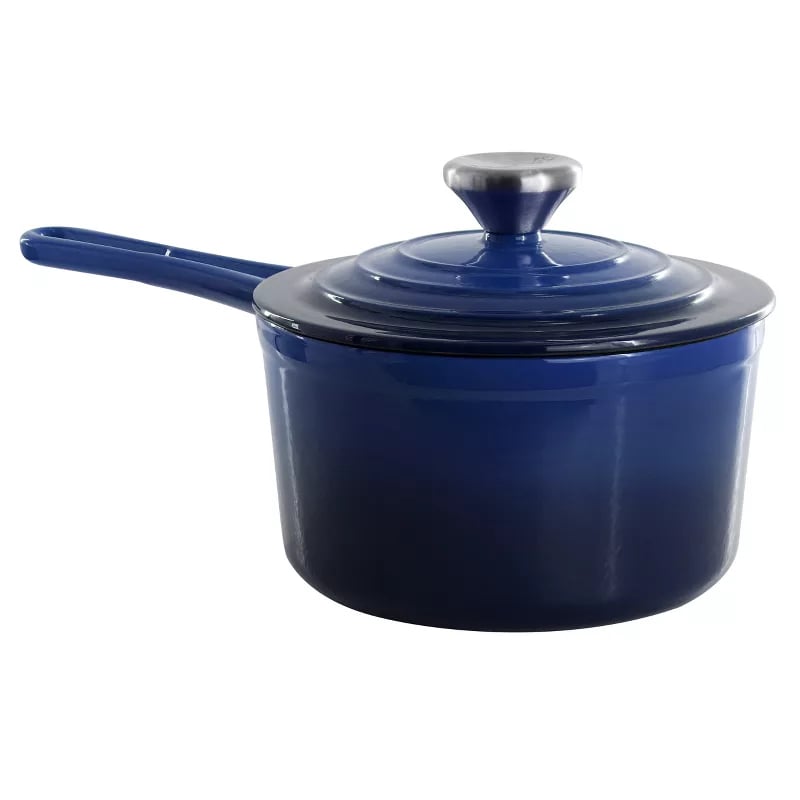 Picture of Mega Chef MC-SP17A-BL 2 qt. Enameled Cast Iron Sauce Pan - Gradient Dark Blue