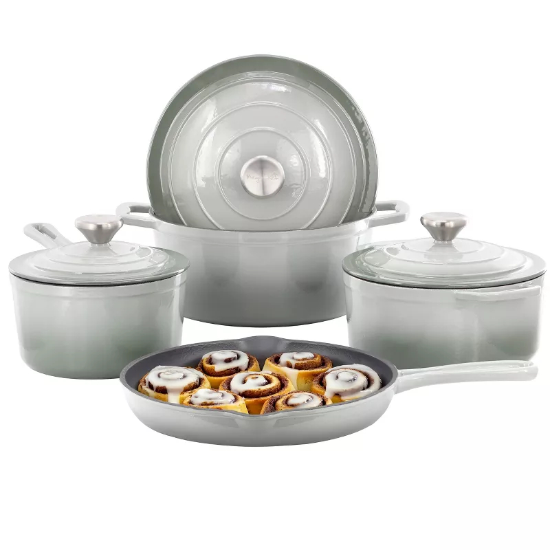 Picture of Mega Chef MC-CI7SET-GRY Enameled Cast Iron Cookware Set - Gray - 7 Piece