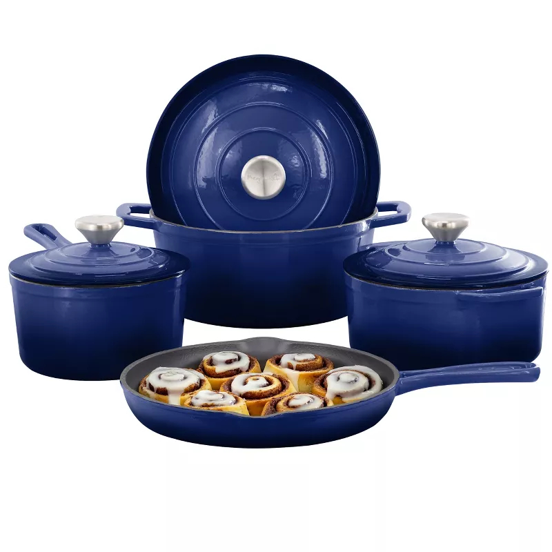 Picture of Mega Chef MC-CI7SET-BLUE Enameled Cast Iron Cookware Set - Blue - 7 Piece