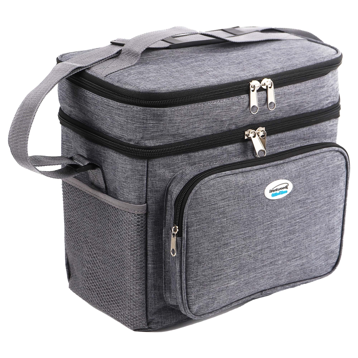 CB-1202 Kool Zone 12 Can Insulated Cooler Bag with Hard Liner, Grey