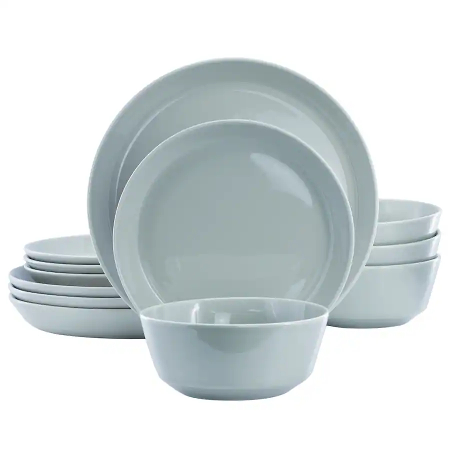 148602.12 Sunlit Mist Round Sto are Dinnerware Set, Blue - 12 Piece