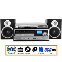 Picture of Trexonic TRX-811BS 3-Speed Turntable with CD Player&#44; Dual Cassette Player&#44; BT & FM Radio