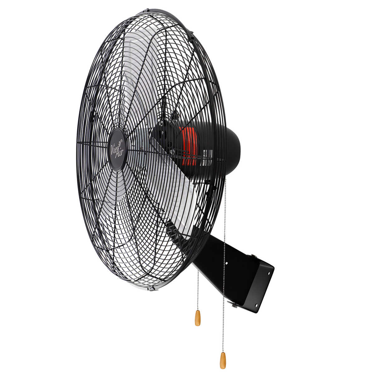 VA-24WF 24 in. Tilting Wall Mountable Heavy Duty Commercial Strength Oscillating Fan with 3 Speed Motor, Black