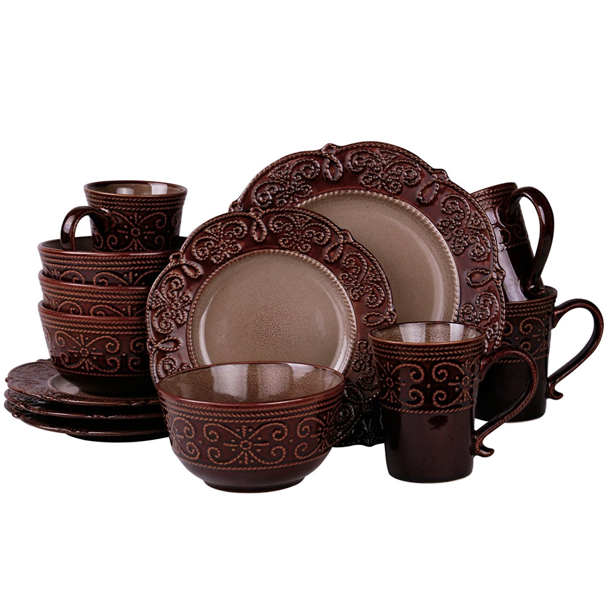 Picture of Elama EL-SALIA16 Salia Stoneware Dinnerware Set - 16 Piece