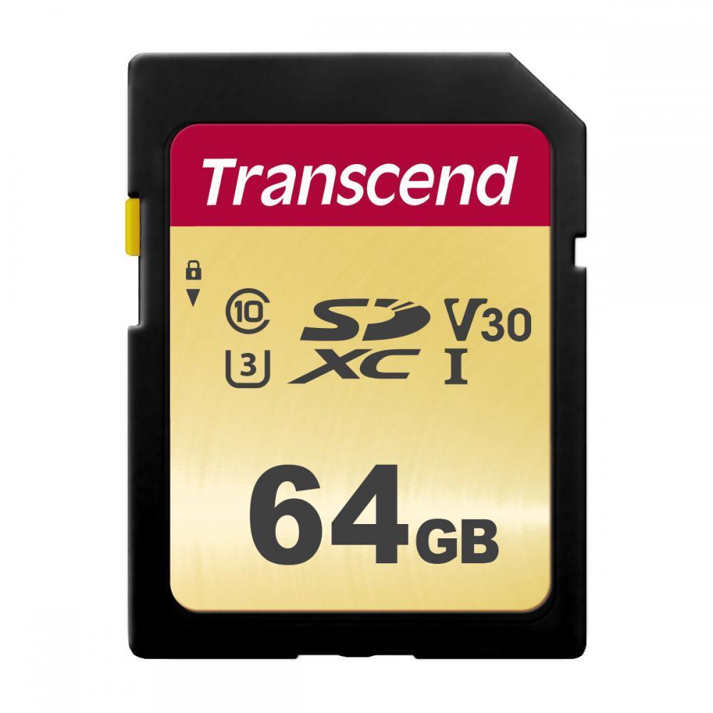 TS64GSDC500S 64 GB 500S SDXC UHS-I Class 10 U3 V30 4K Memory Card