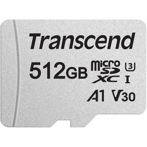 TS512GUSD300S-A 512GB 300S UHS-I micro SDXC Memory Card with SD Adapter
