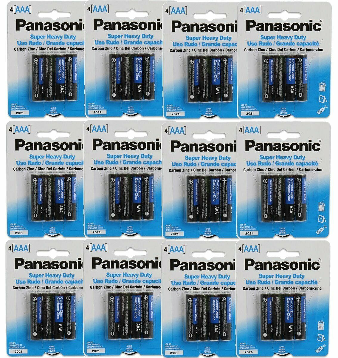 HD12PK4AAA Heavy Duty 4-AAA Batteries Bundle - Pack of 12