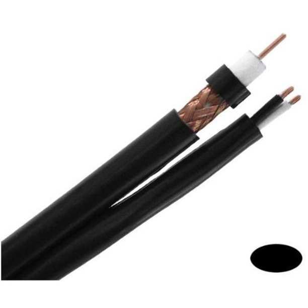 RG6-U95-BK Cable CCTV Coax 18 AWG BC Braid, Black