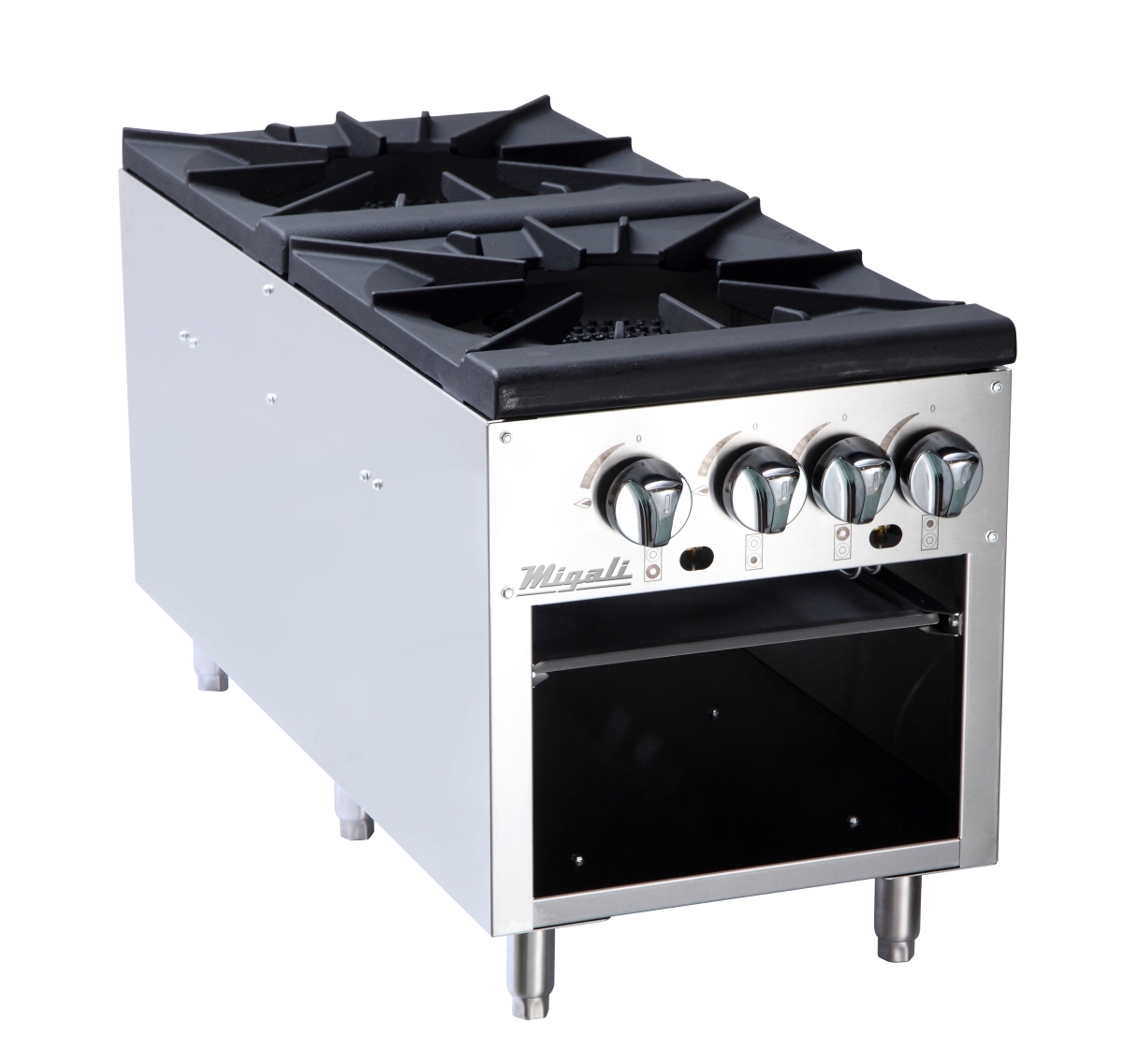 Picture of Migali C-SPS-2-18 18 in. 40000 BTU Competitor Series 2 Burners Stock Pot Stove&#44; Stainless Steel
