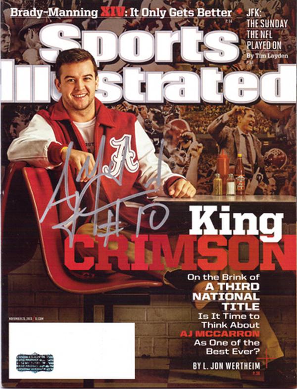 1072 AJ McCarron Signed Alabama Crimson Tide Sports Illustrated - King Crimson -  Radtke Sports