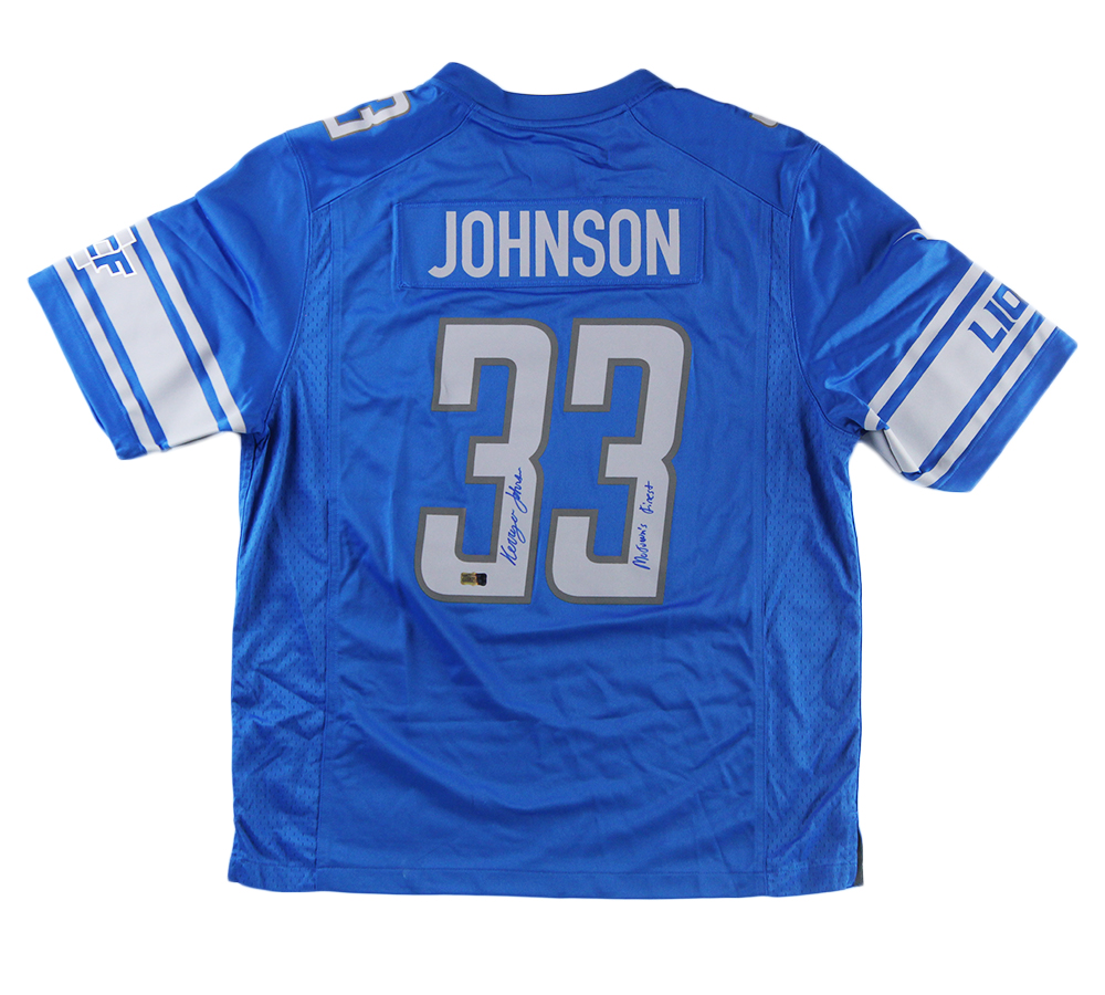 Picture of Radtke Sports 14443 Kerryon Johnson Signed Detroit Lions Nike NFL Jersey with MoTowns Finest Inscription&#44; Blue