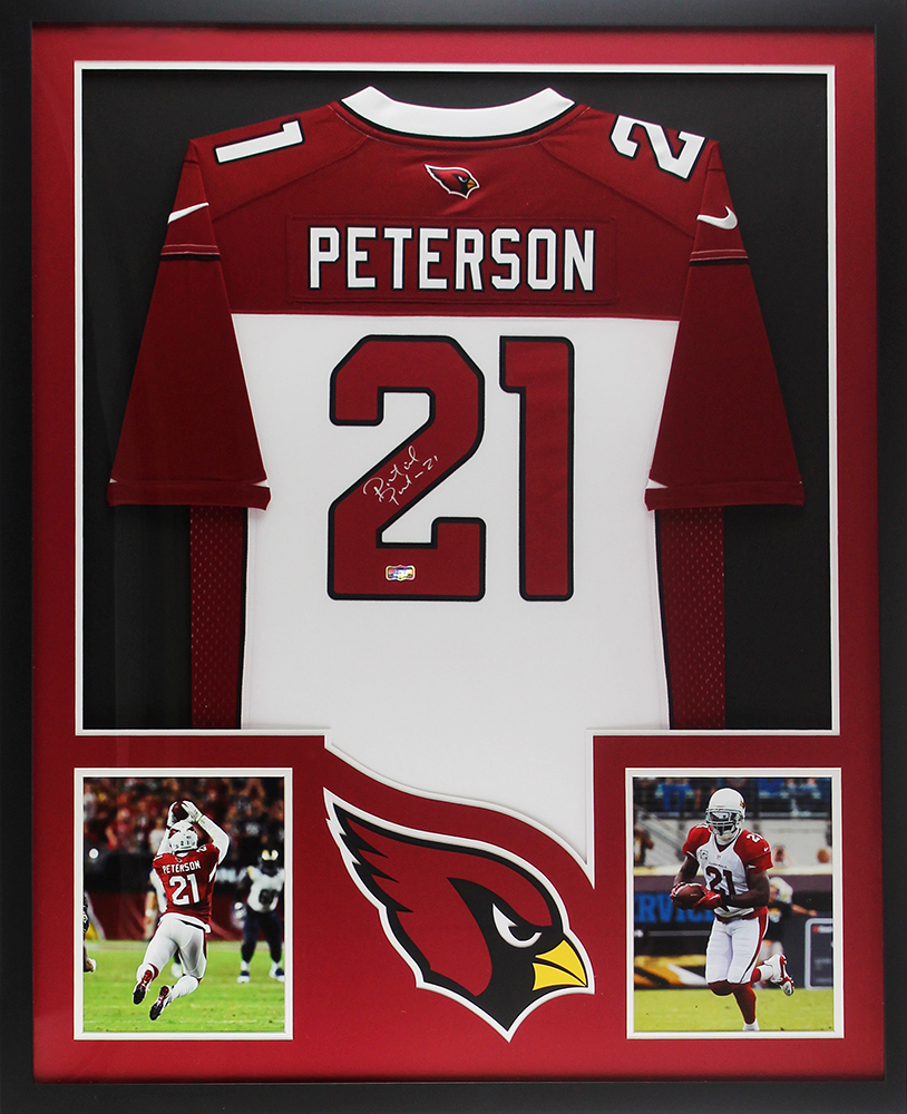 Picture of Radtke Sports 12203 Patrick Peterson Signed Arizona Cardinals Framed Nike NFL Jersey&#44; White - Large