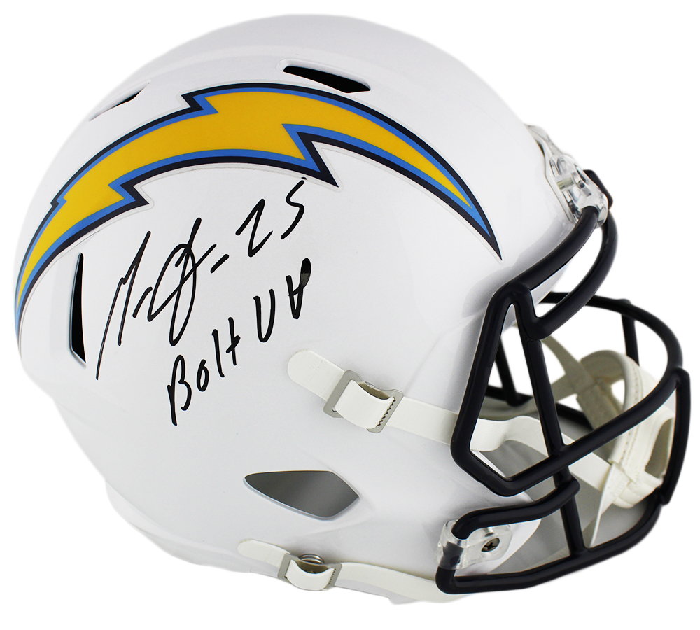 12881 Melvin Gordon Signed Los Angeles Chargers Speed Full Size NFL Helmet with Bolt Up Inscription -  Radtke Sports