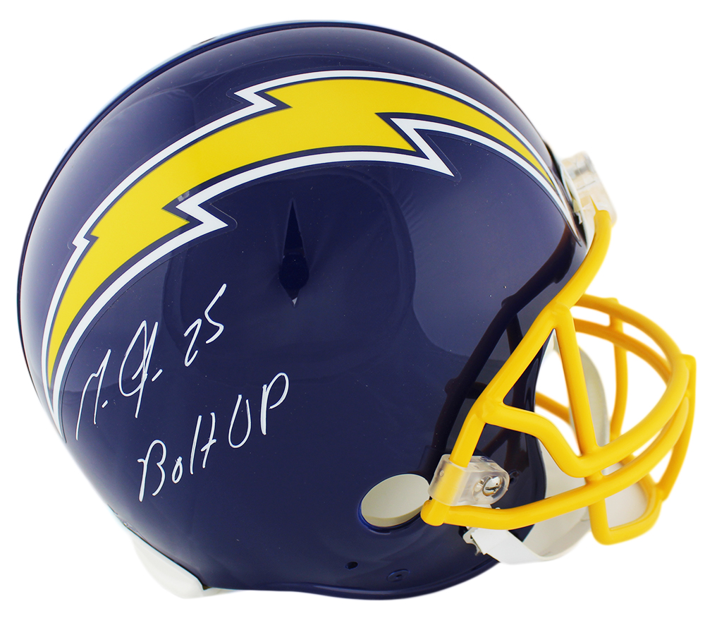 12887 Melvin Gordon Signed Los Angeles Chargers Throwback Authentic NFL Helmet with Bolt Up Inscription, Blue -  Radtke Sports
