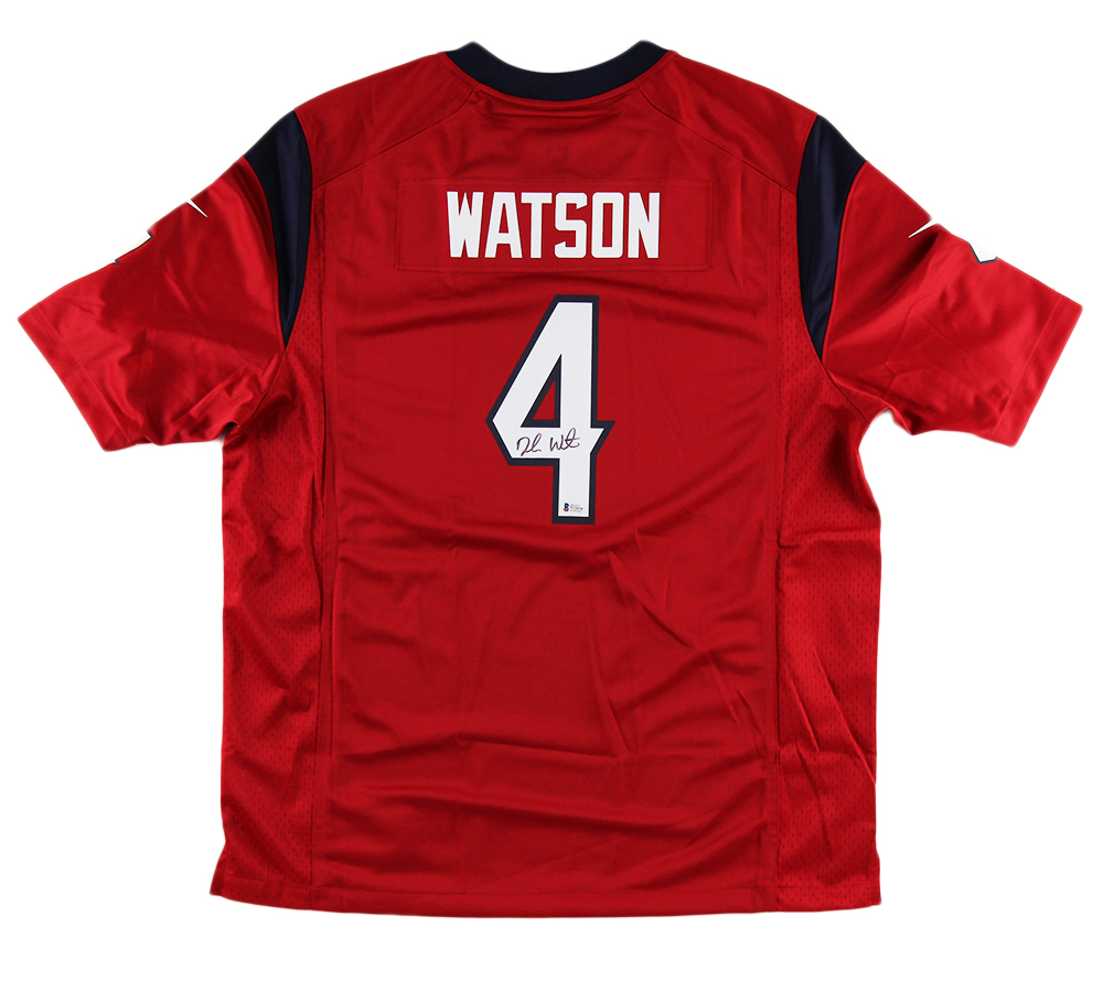 Picture of Radtke Sports 12840 DeShaun Watson Signed Houston Texans Nike Elite Red NFL Jersey