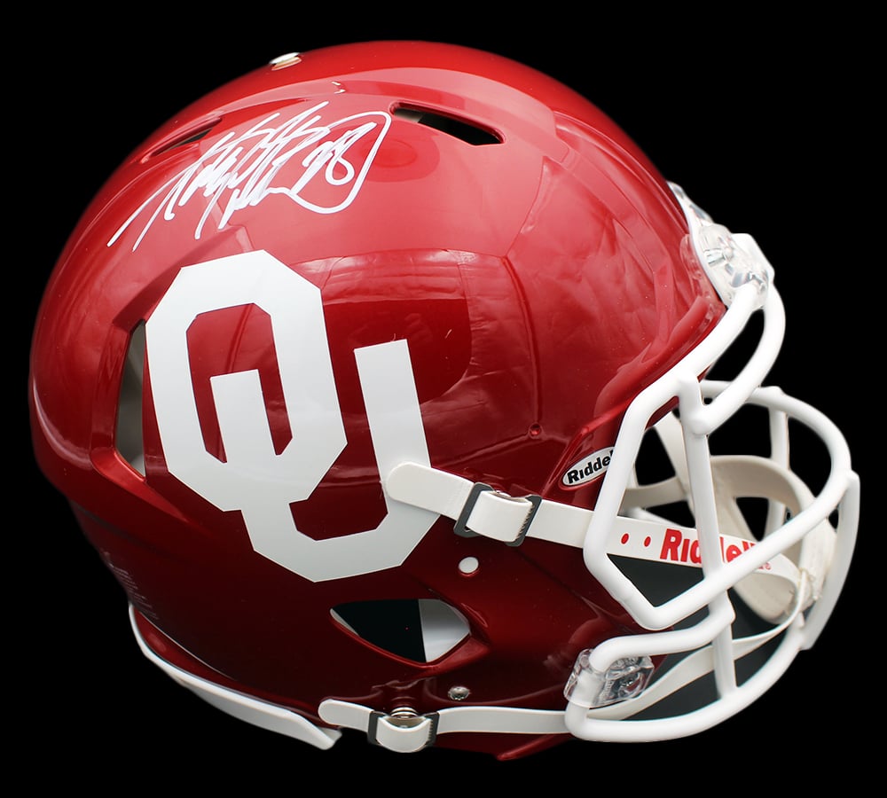 11053 Adrian Peterson Signed Oklahoma Sooners Speed Authentic NCAA Helmet