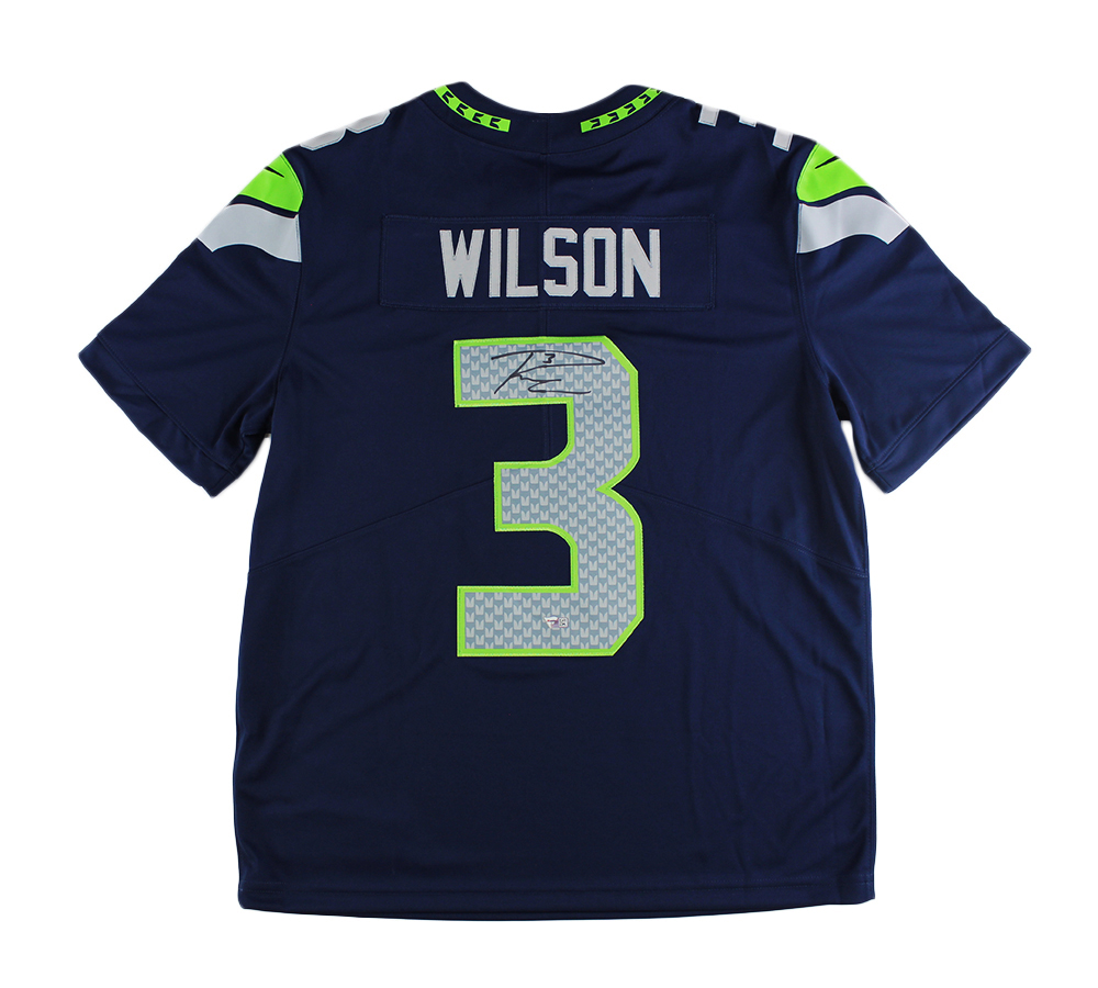 Picture of Radtke Sports 11909 Russell Wilson Signed Seattle Nike Jersey&#44; Navy Blue