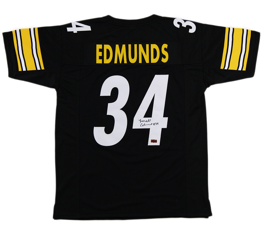 Picture of Radtke Sports 12734 Terrell Edmunds Signed Pittsburgh Custom Jersey&#44; Black