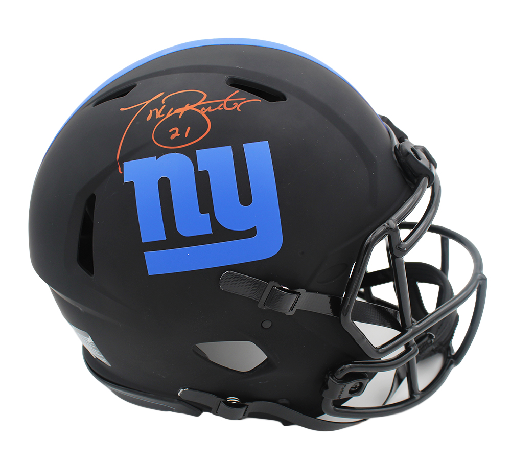 15717 Tiki Barber Signed   York Giants Speed Authentic Eclipse NFL Helmet
